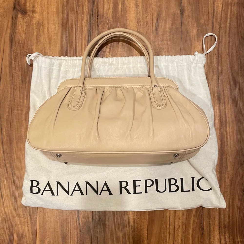 Banana Republic Cream Leather Handbag